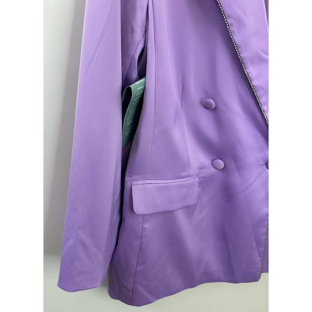 NWT Johnny Wujek Embossed Suit Jacket Blazer in Lillac Breeze Women's XL *Flaw - Picture 5 of 12